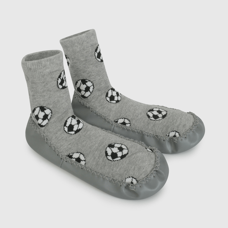 Calcetín Gris Antideslizante Dinosaurio de Niño talla 23/25 a 34/37