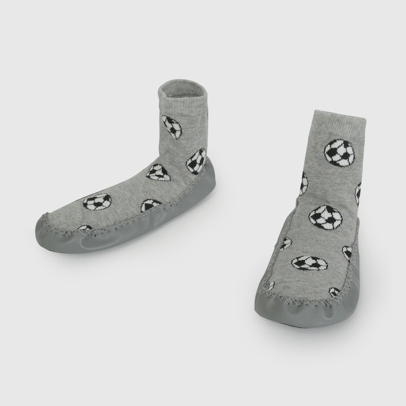 Calcetín Gris Antideslizante Dinosaurio de Niño talla 23/25 a 34/37