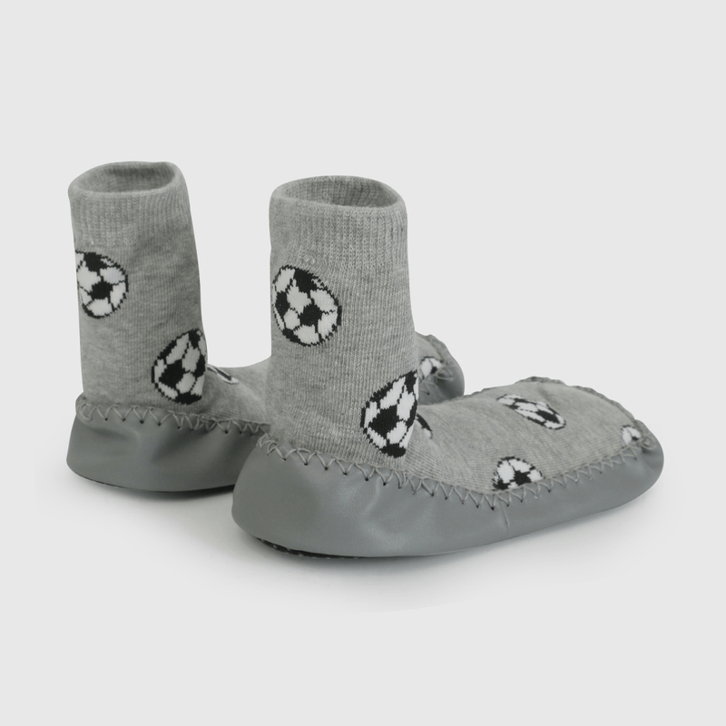 Calcetín Gris Antideslizante Dinosaurio de Niño talla 23/25 a 34/37