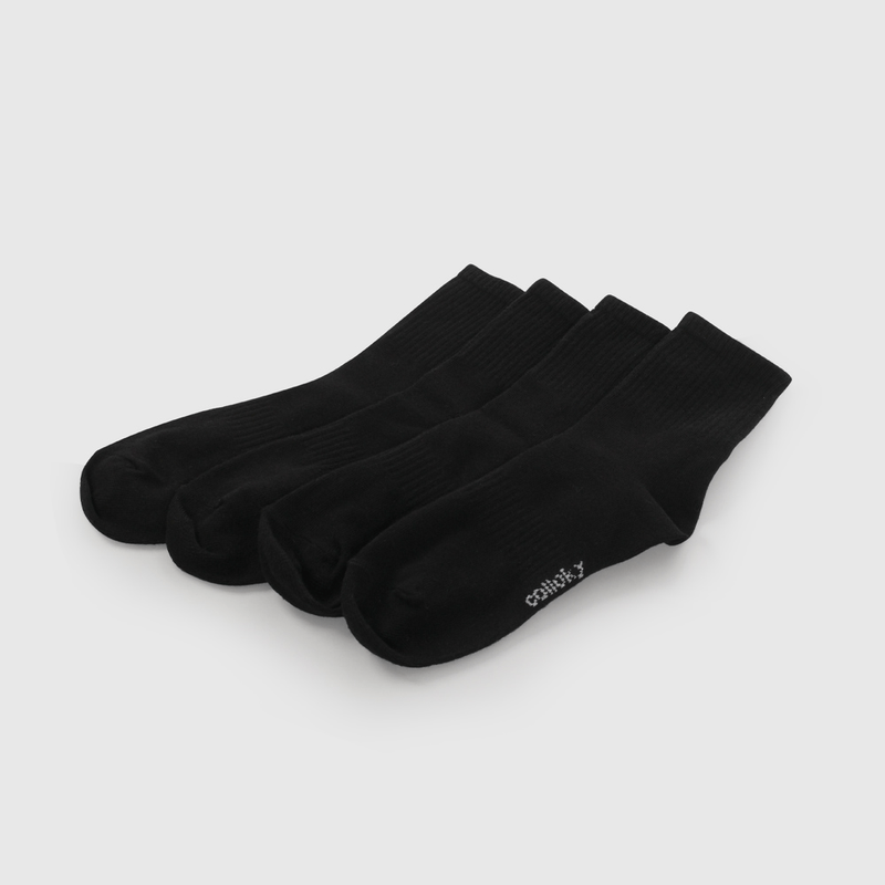 Pack Cuatro Calcetín Negro De Niño preavance talla 23/25 a 34/37