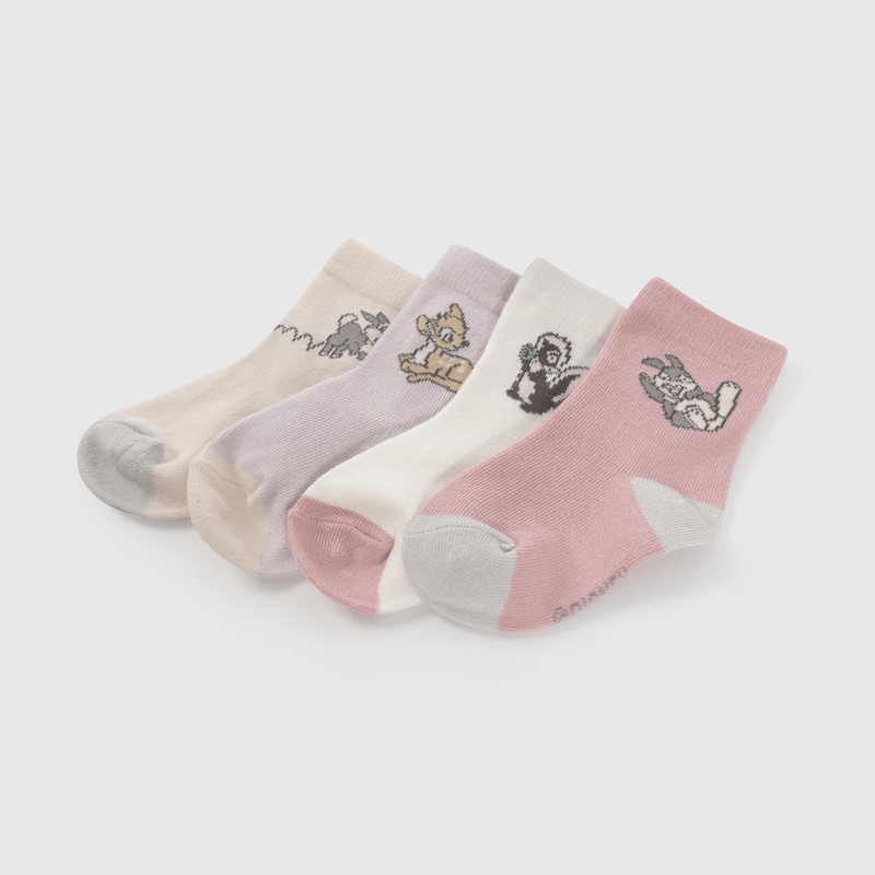 Pack Cuatro Calcetines Bambi de Niña Infantil talla 14/16 a 23/25