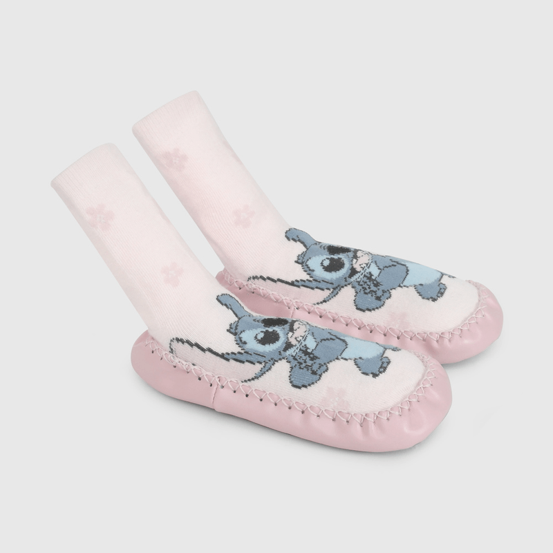 Calcetín Rosado Antideslizante Lilo Stitch de Niña talla 23/25 a 34/37