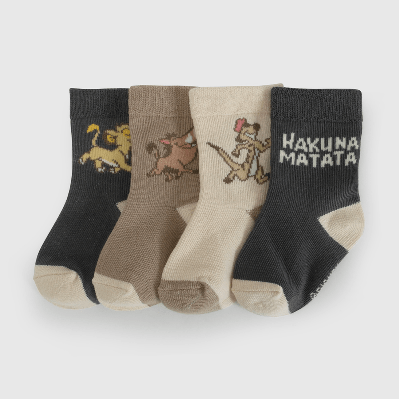 Pack Cuatro Calcetines Rey León De Niño Infantil talla 14/16 a 23/25