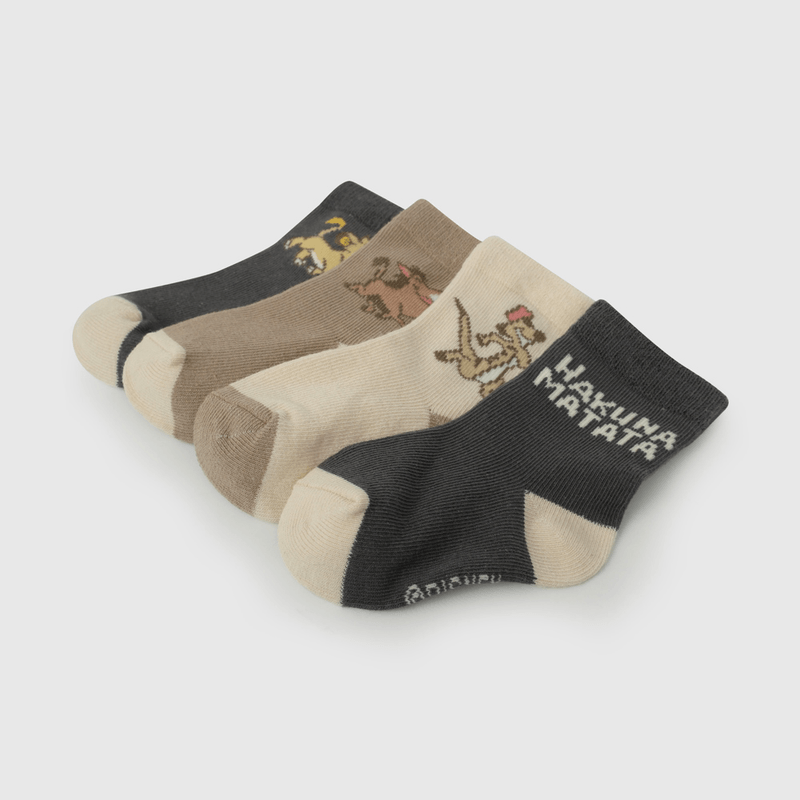 Pack Cuatro Calcetines Rey León De Niño Infantil talla 14/16 a 23/25