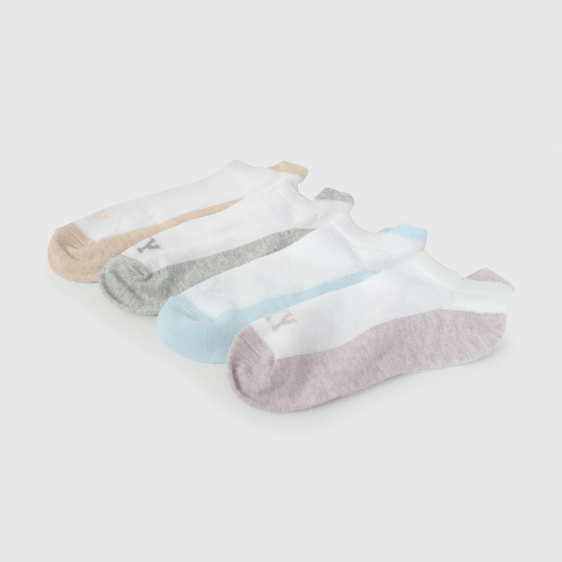 Pack Cuatro Calcetines Cortos Blancos de Niña talla 23/25 a 34/37