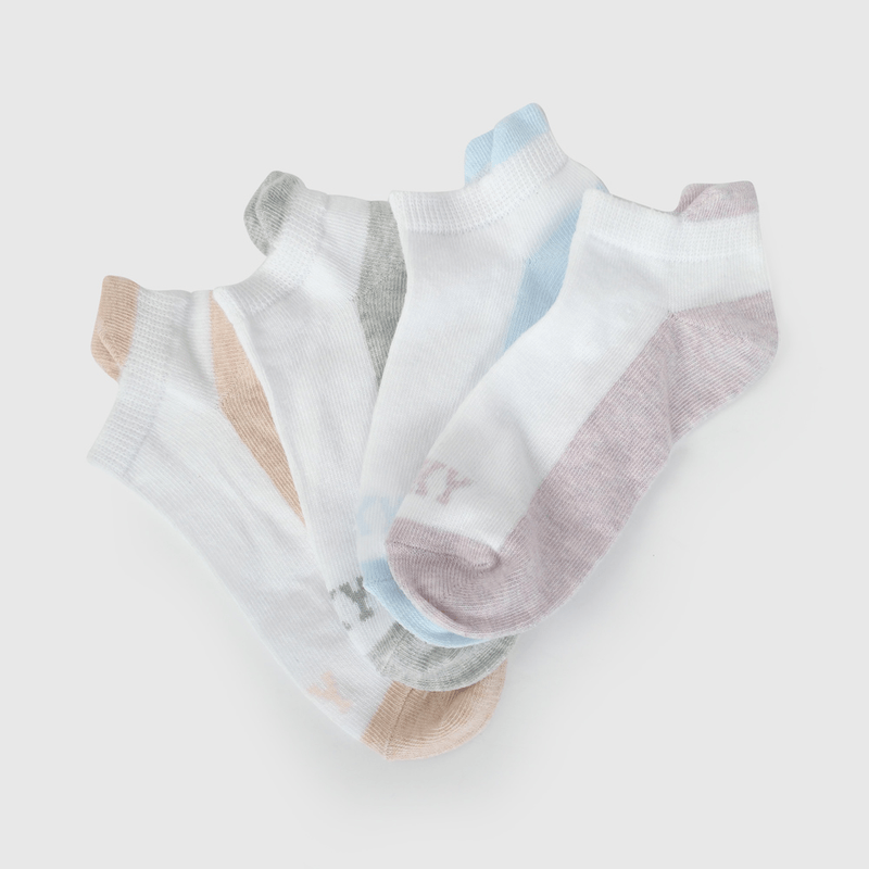 Pack Cuatro Calcetines Cortos Blancos de Niña talla 23/25 a 34/37