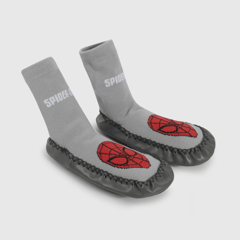 Calcetín Gris Antideslizante Spiderman de Niño talla 23/25 a 34/37