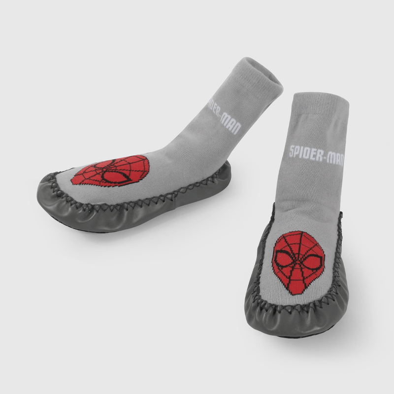 Calcetín Gris Antideslizante Spiderman de Niño talla 23/25 a 34/37