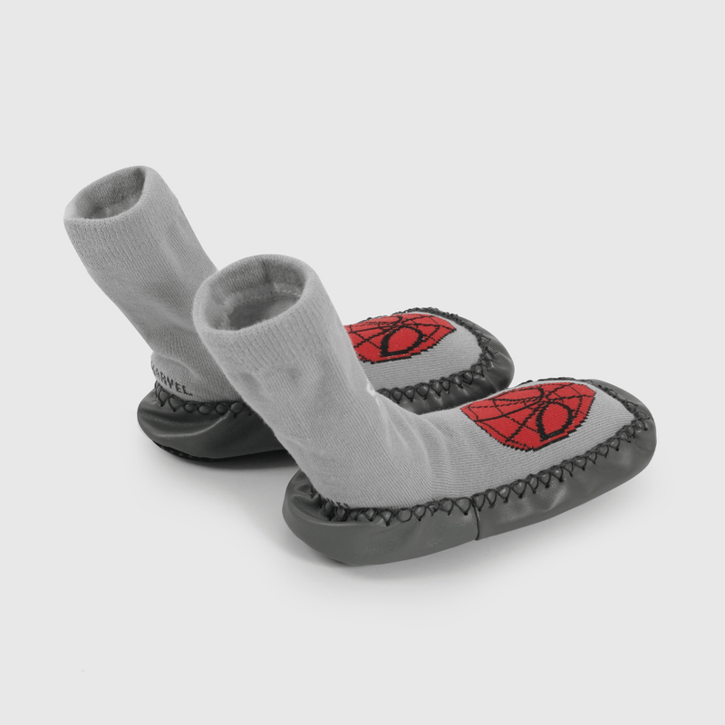 Calcetín Gris Antideslizante Spiderman de Niño talla 23/25 a 34/37