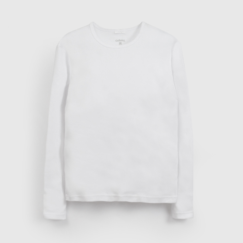 Pack Dos Camiseta Blanca Manga Larga Unisex de Niño talla 2 a 12 años
