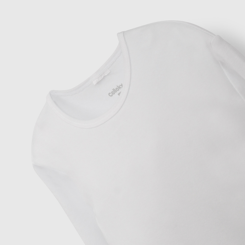 Pack Dos Camiseta Blanca Manga Larga Unisex de Niño talla 2 a 12 años
