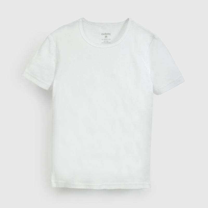 Pack Dos Camiseta Blanca Manga Corta Unisex de Niño talla 2 a 12 años