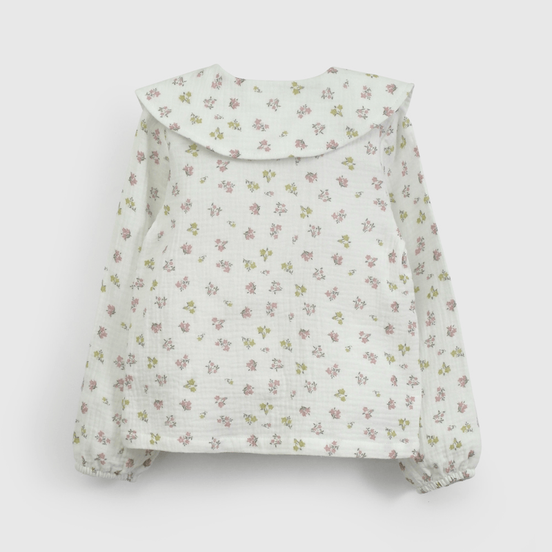 Blusa Blanca Bordada de Niña talla 3 a 12 Años