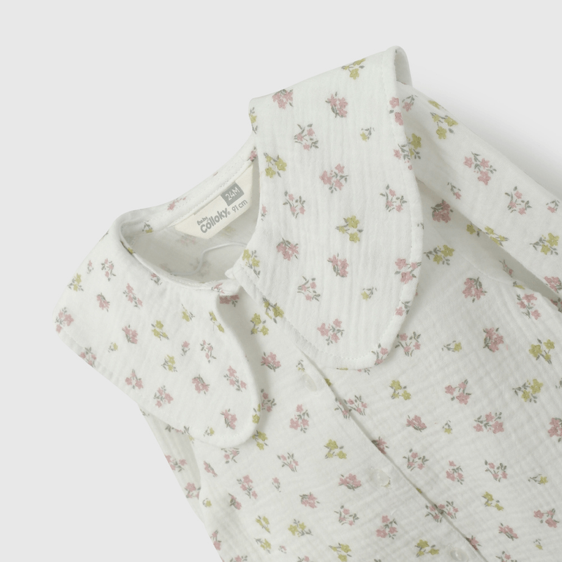 Blusa Blanca Bordada de Niña talla 3 a 12 Años