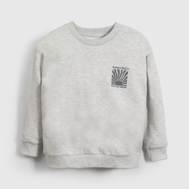 Poleron Básico Gris  de Niño talla 3 a 12 Años
