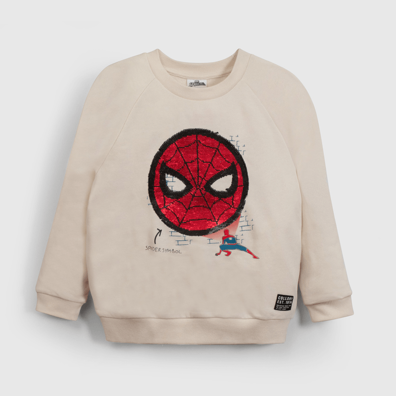 Poleron Blanco Spiderman de Niño talla 3 a 12 Años