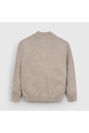Sweater Beige Medio Cierre de Niño talla 3 a 12 Años