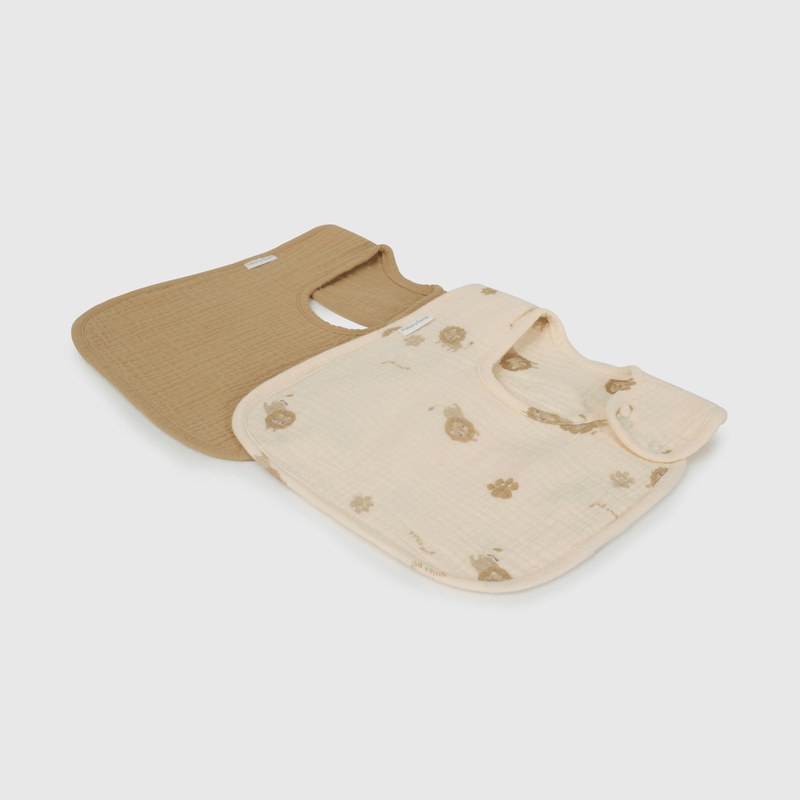 Packs Dos Baberos Impermeable León de New born talla Única