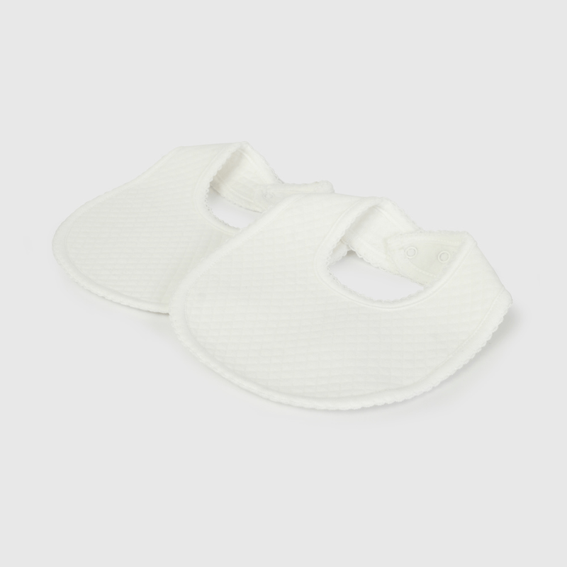 Pack Dos Baberos Impermeable Blanco Unisex de New born talla Única