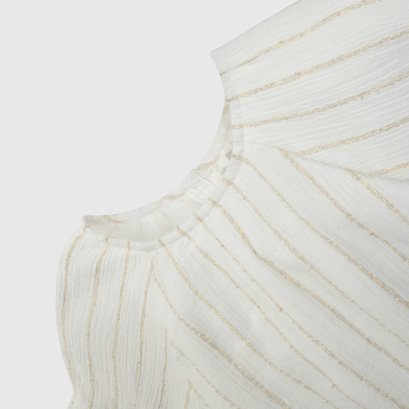 Blusa Blanca Aglobada Bordada de Niña talla 3 a 12 añoss