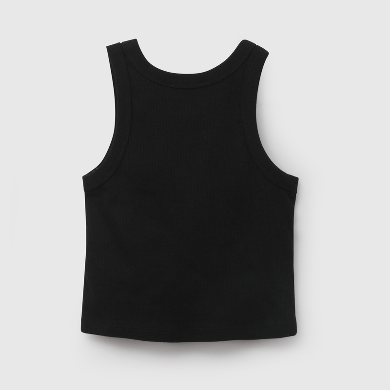 Polera Negra Rib de Niña talla 3 a 12 añoss