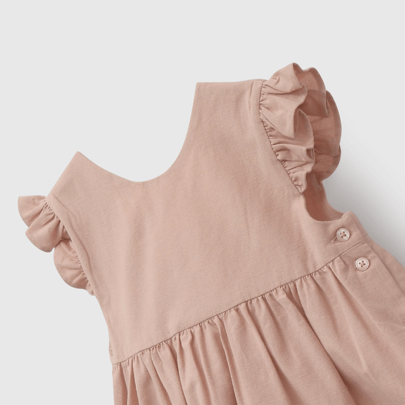 Vestido Rosado Lazo de Niña Infantil talla 3/6 M a 24m/36 M