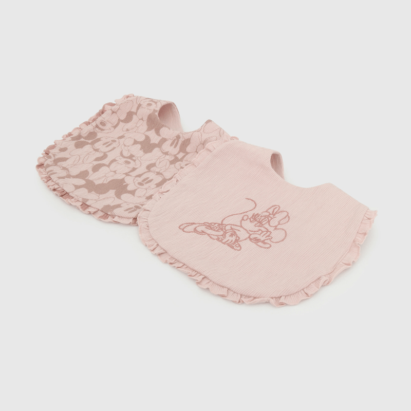 Pack x2 Babero Impermeable Rosado Minnie New born TU