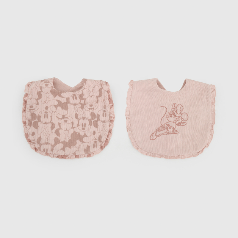 Pack x2 Babero Impermeable Rosado Minnie New born TU