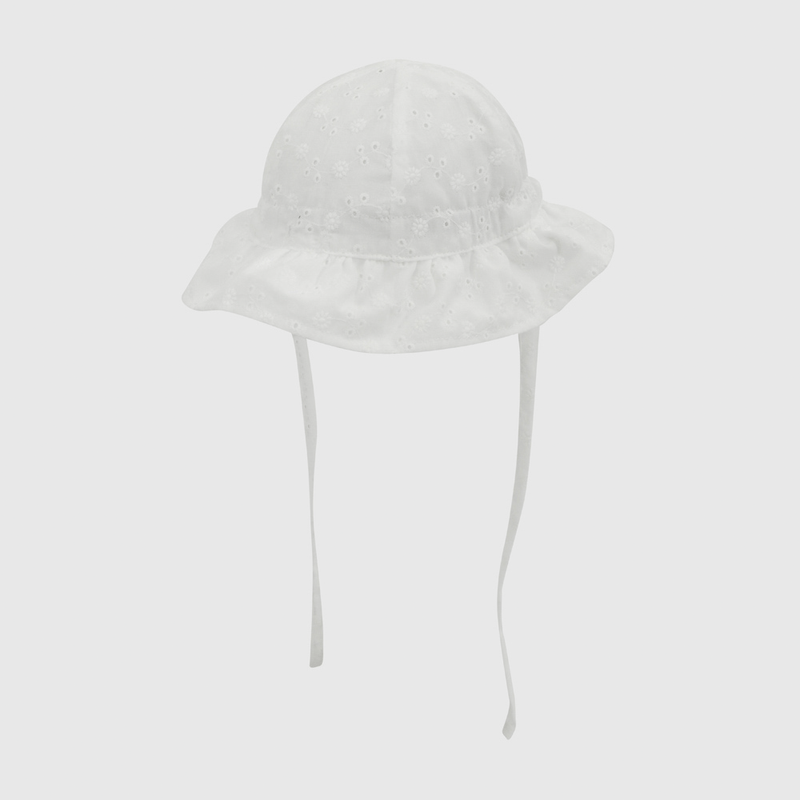 Sombrero Blanco de Niña Infantil talla 3/6 M a 12/24M