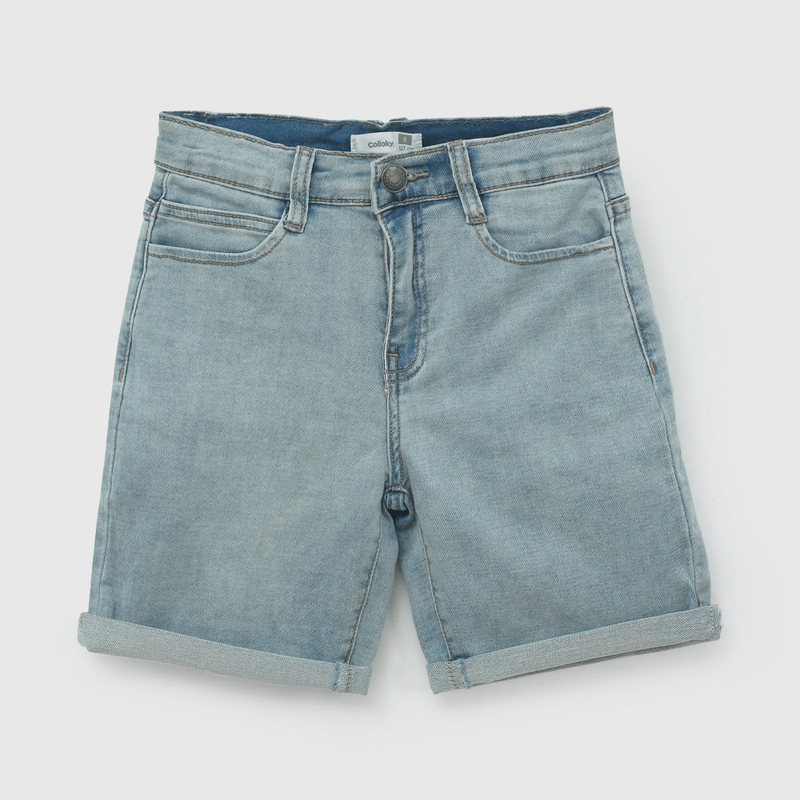 Bermuda Azul Elasticada de Niño talla 3 a 12 Años