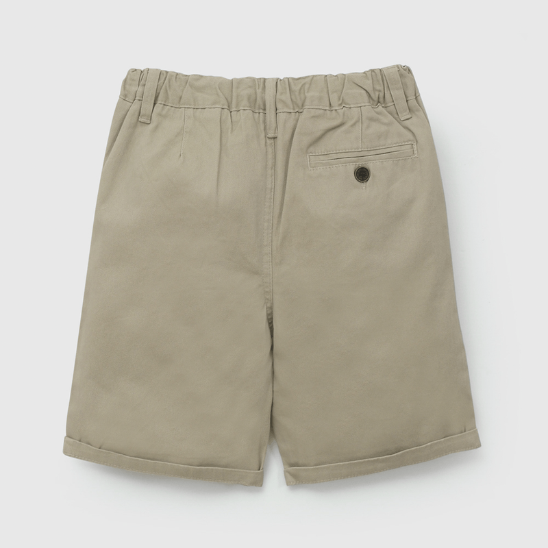 Bermuda Gabardina Beige  de Niño talla 3 a 12 Años