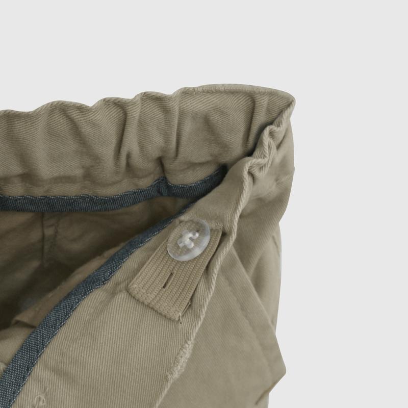 Bermuda Gabardina Beige  de Niño talla 3 a 12 Años