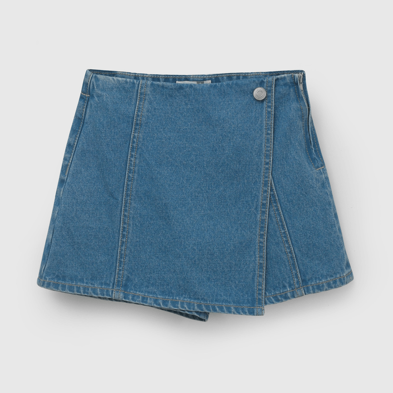 Falda Short Jeans Azul de Niña talla 3 a 12 Años