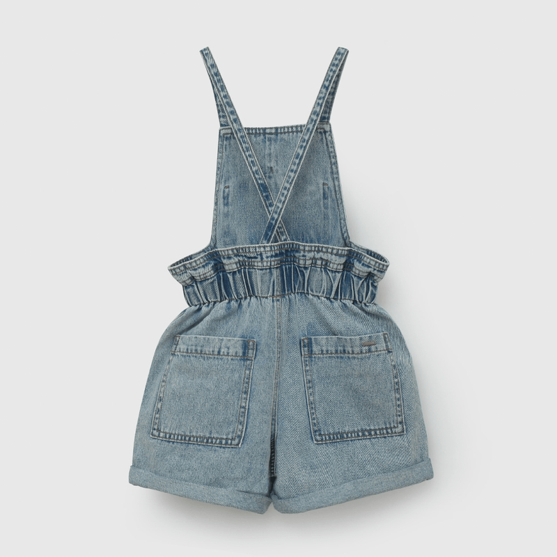 Jardinera Jeans Corta de Niña talla 3 a 12 Años