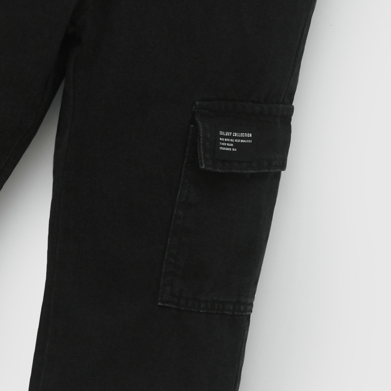 Jeans Negro Cargo de Niño talla 3 a 12 Años