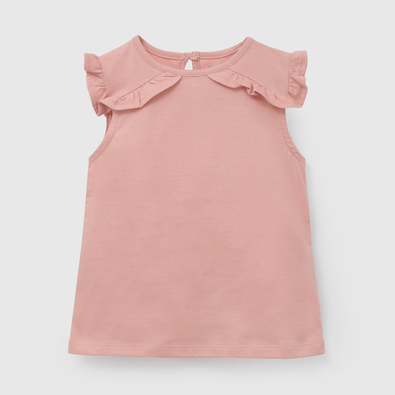 Polera Roja Con Vuelos de Niña Infantil talla 3/6 M a 24m/36 M