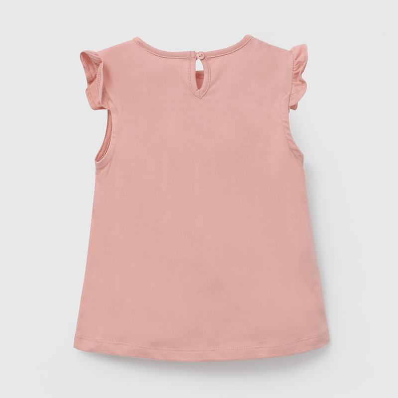 Polera Roja Con Vuelos de Niña Infantil talla 3/6 M a 24m/36 M