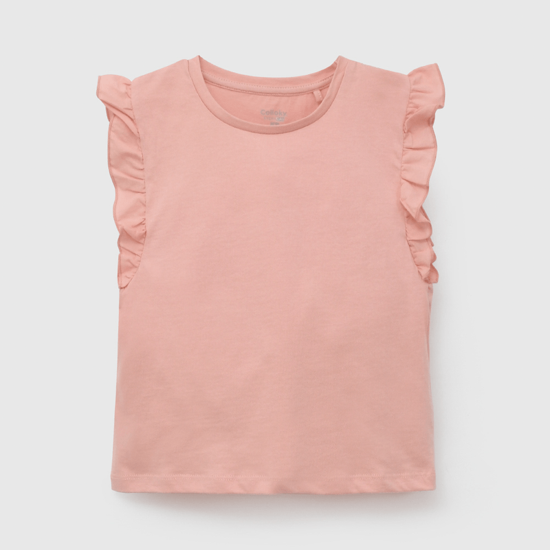 Polera Rosado Básica Vuelo de Niña talla 3 a 12 Años