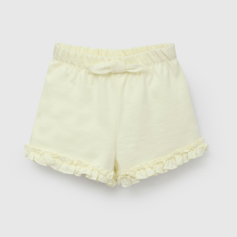 Short Amarillo Con Vuelos de Niña talla 3/6 M a 24m/36 M