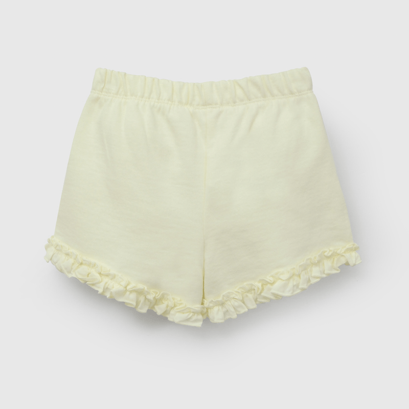 Short Amarillo Con Vuelos de Niña talla 3/6 M a 24m/36 M