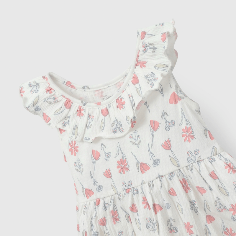 Vestido Multicolor con Flores de Niña talla 3/6 M a 24m/36 M