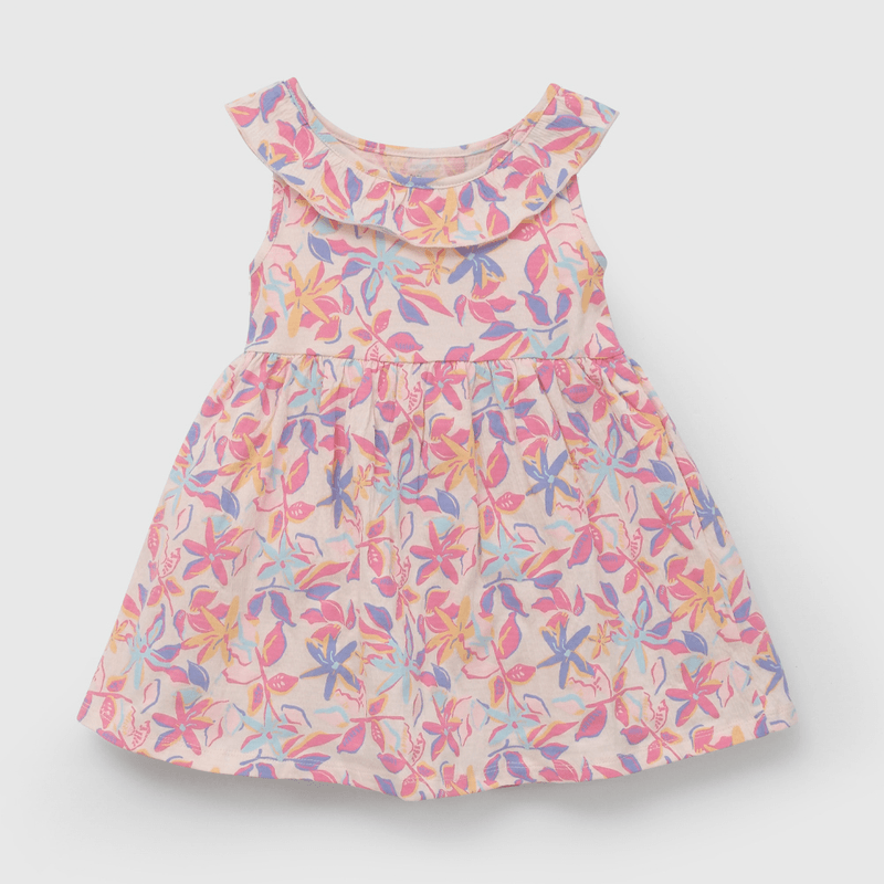Vestido Colloky Multicolor Flores Niña talla 3/6 M a 24m/36 M