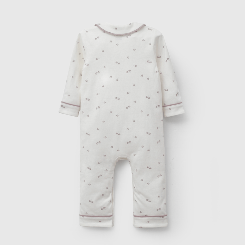 Pijama Blanco Flores de Bebé de New born talla 0/3 M a 12/24M