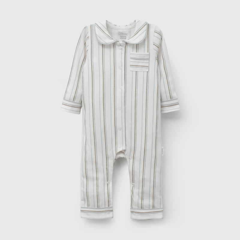 Pijama Blanco Rayas de Bebé de New born talla 0/3 M a 12/24M