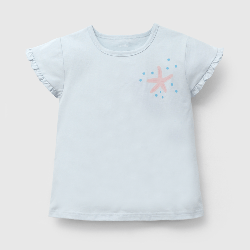 Pijama Celeste Playa de Niña talla 2 a 12 añoss