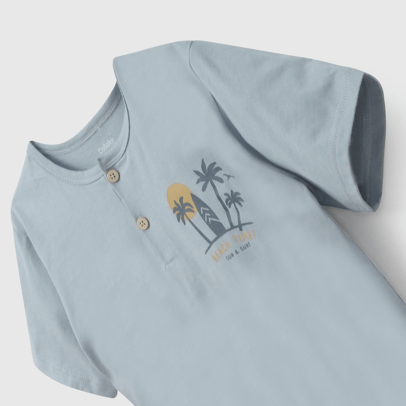 Pijama Celeste Playa de Niño talla 2 a 12 añoss