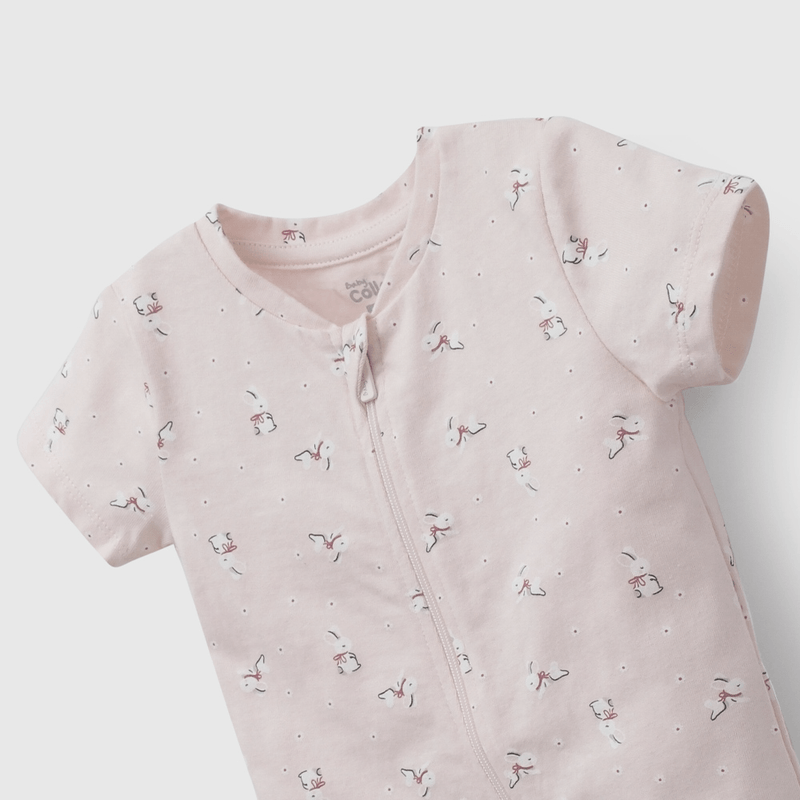 Pijama Rosado Conejos de Bebé de New born talla 0/3 M a 12/24M