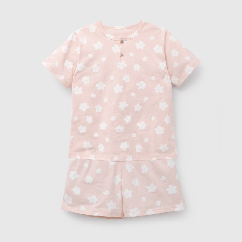 Pijama Rosado Flores de Niña talla 2 a 12 añoss