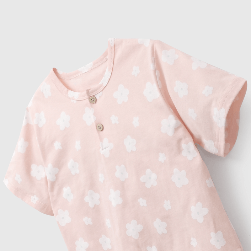 Pijama Rosado Flores de Niña talla 2 a 12 añoss