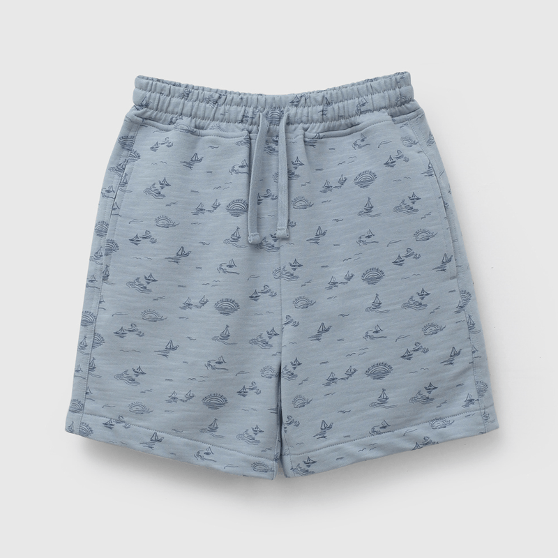 Bermuda Celeste Estampada de Niño talla 3 a 12 añoss